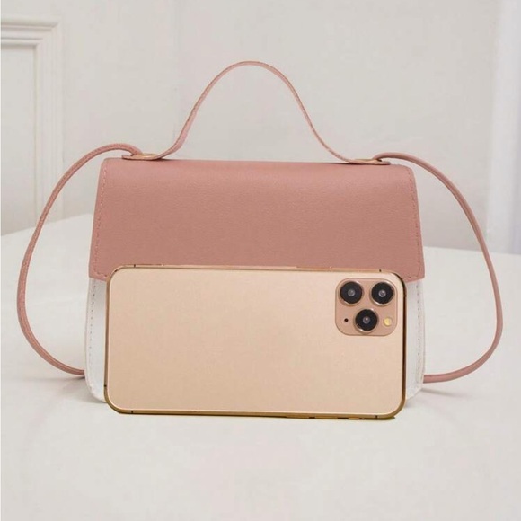 ⚠️Clearance Pink and White Color Block Crossbody Bag - Picture 2 of 5